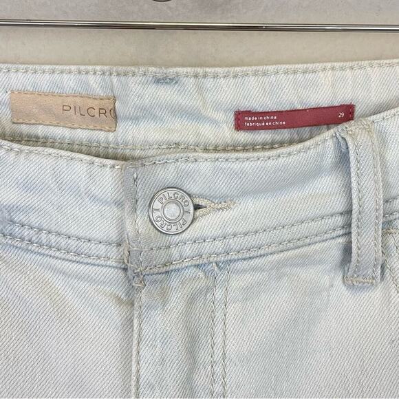 Pilcro Distressed Mid-Rise Slim Boyfriend Jeans in Ocean Studio Size 29 - Picture 6 of 15